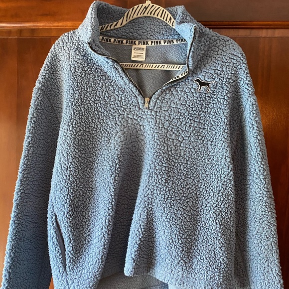 Pink Fuzzy Sweatshirt Blue 